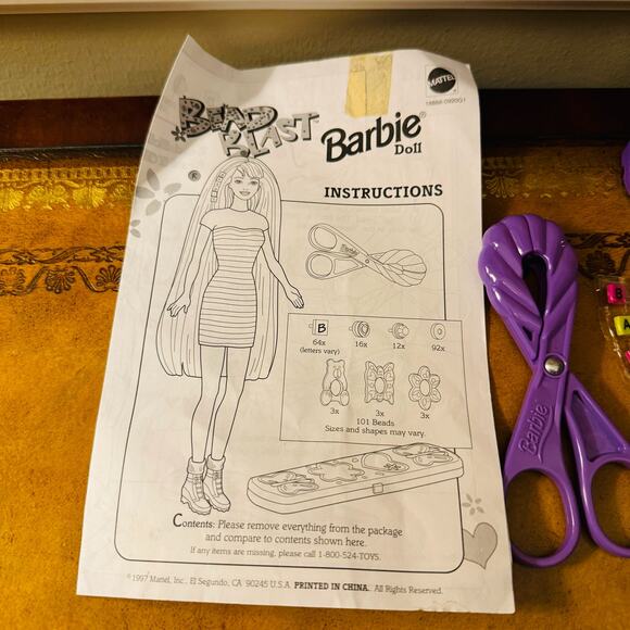 Mattel Barbie Doll Bead Blast 1997 Vintage #18888 NEW - Picture 3 of 9